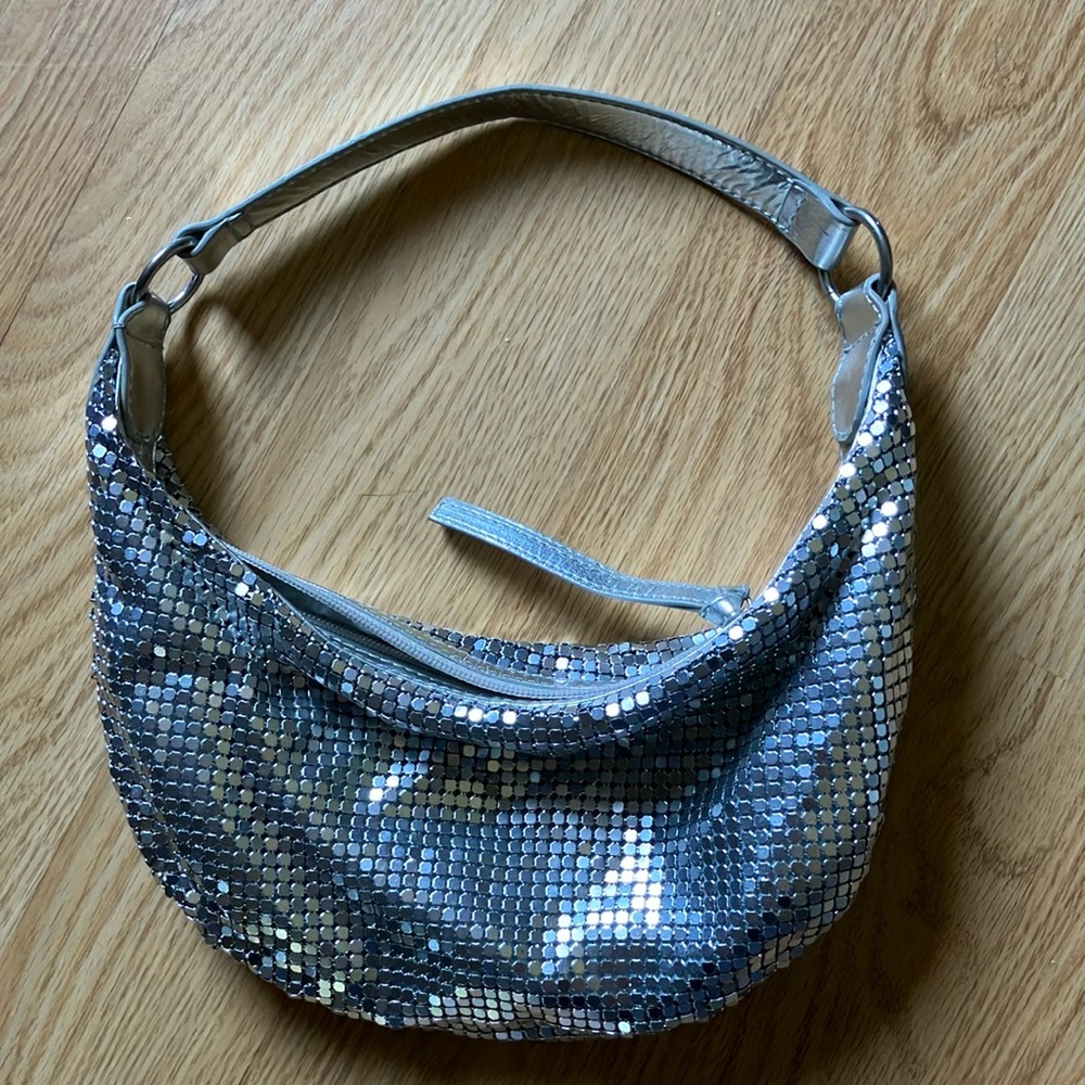 Mexx Silver Mini Bag with Shimmering Sequins